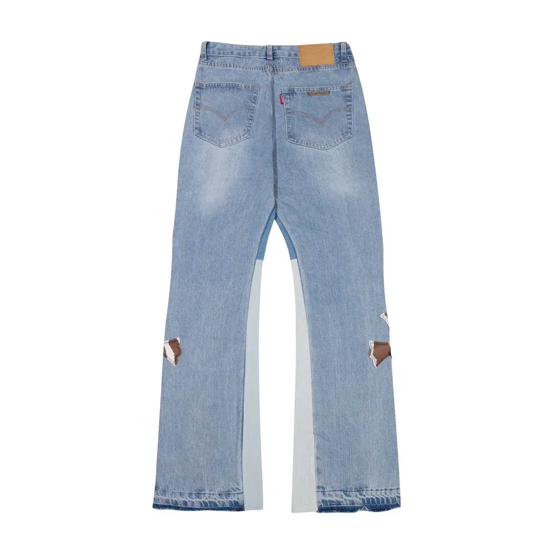 P290 Style No.: H471 Chrome Hearts CH Chrome Hearts Heavy Industry Damaged High Street Jeans exude unruly personality and unique charm. Every wear and tear is carefully designed to present a unique artistic feel. Made of imported denim fabric, which has undergone heavy industrial washing and destruction treatment, the trousers show a super cool effect on the upper body, allowing you to dominate the fashion stage.  This is more than just a pair of jeans, it is an expression of attitude. With its unique design concept and ultimate pursuit of details, Croxin breaks traditional boundaries and defines the jeans trend in the new era. The trousers are made of double-layer woven fabric and matched with customized hardware, showing an incomparably beautiful and unique style, making every wearer the focus of fashion. Imported denim fabric, super heavy-duty washed and damaged, the upper body is super cool! Customized hardware, incomparably good-looking model. The production process is difficult. It has a high-street feel. Color: blue Size: S M L XL XXL